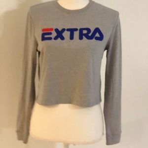 Long sleeve cropped tee “Fila inspired”